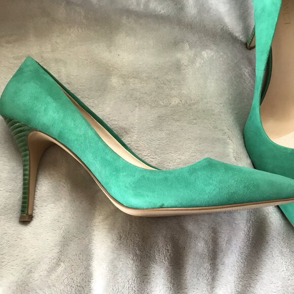 Nine West Green Suede Leather High Heels - Picture 5 of 16